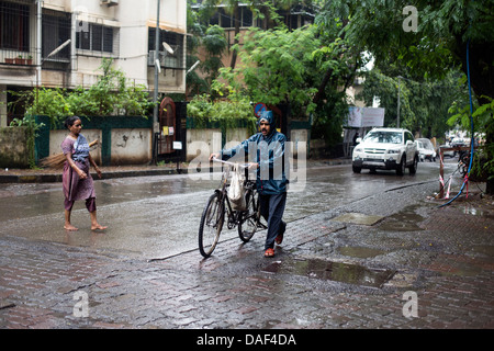 Monsoon meteo India Mumbai capitale stagione di pioggia Foto Stock