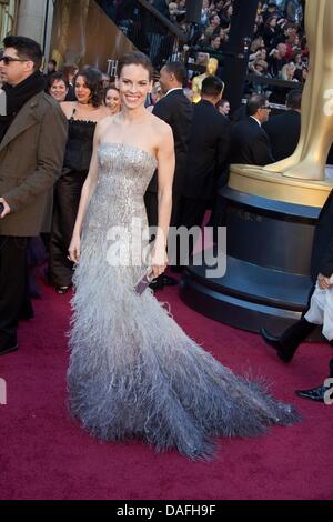 Noi attrice Hilary Swank arriva l'ottantatreesimo Academy Awards, Oscar a Los Angeles, Stati Uniti d'America, 27 febbraio 2011. Foto: Hubert Boesl Foto Stock