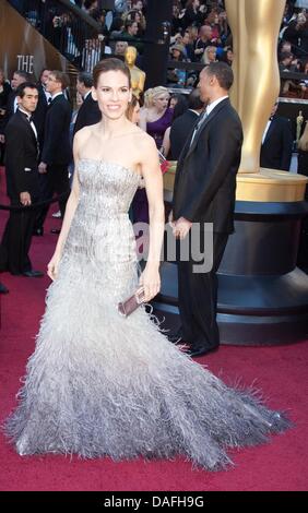 Noi attrice Hilary Swank arriva l'ottantatreesimo Academy Awards, Oscar a Los Angeles, Stati Uniti d'America, 27 febbraio 2011. Foto: Hubert Boesl Foto Stock