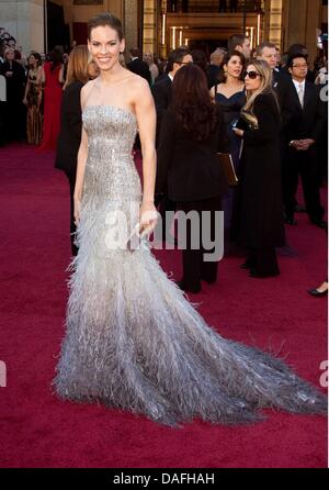 Noi attrice Hilary Swank arriva l'ottantatreesimo Academy Awards, Oscar a Los Angeles, Stati Uniti d'America, 27 febbraio 2011. Foto: Hubert Boesl Foto Stock