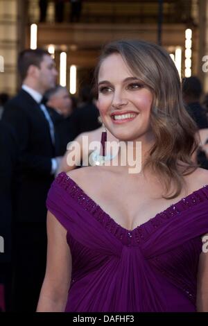 Noi attrice Natalie Portman arriva l'ottantatreesimo Academy Awards, Oscar a Los Angeles, Stati Uniti d'America, 27 febbraio 2011. Foto: Hubert Boesl Foto Stock