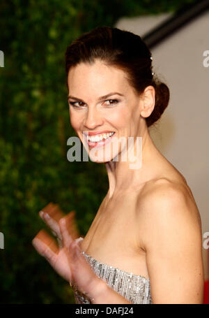 Noi attrice Hilary Swank arriva per il Vanity Fair Academy Awards Party al Sunset Tower di Los Angeles, Stati Uniti d'America, 27 febbraio 2011. Foto: Hubert Boesl Foto Stock