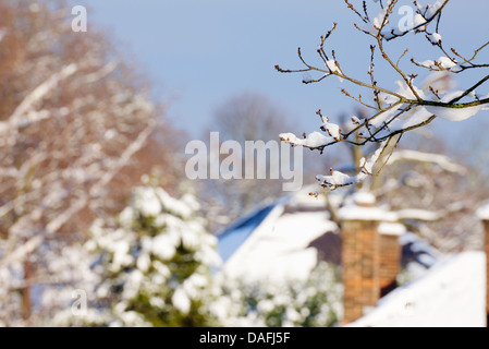 Una scena di neve, Chislehurst, Kent. Regno Unito Foto Stock