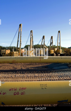 La posa di pipeline di GNL in esecuzione da Milford Haven in Inghilterra, Regno Unito, Galles Pembrokeshire Foto Stock