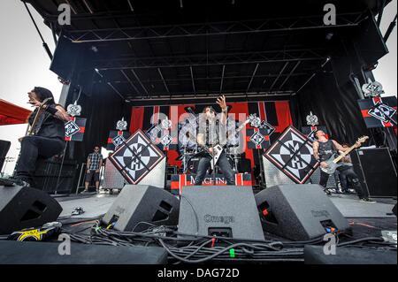 Toronto, Ontario, Canada. 10 Luglio, 2013. American metal band Machine Head eseguire al mostro energia Rockstar Mayhem Festival di Toronto. Credito: Igor Vidyashev/ZUMAPRESS.com/Alamy Live News Foto Stock