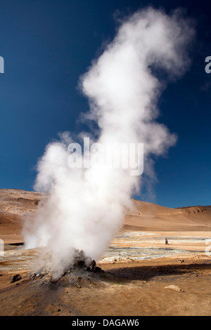 La cottura a vapore le fumarole a Namafjall Hverir - Myvatn Regione Centrale del Nord Islanda Foto Stock