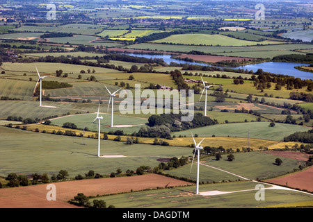 Vista aerea di una piccola tra centrali eoliche WALCOTE, SWINFORD E SOUTH KILWORTH Foto Stock