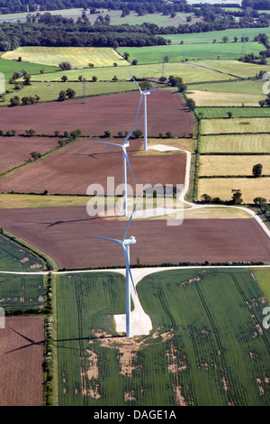 Vista aerea di una piccola tra centrali eoliche WALCOTE, SWINFORD E SOUTH KILWORTH Foto Stock