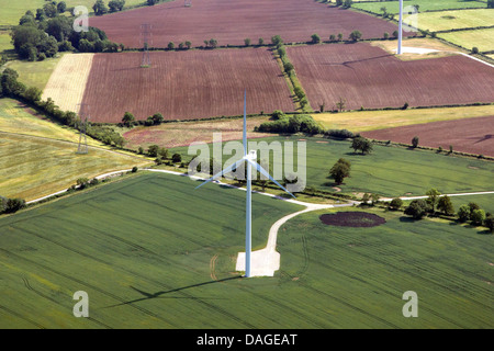 Vista aerea di una piccola tra centrali eoliche WALCOTE, SWINFORD E SOUTH KILWORTH Foto Stock