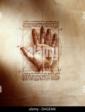 Da Vinci uno stile di disegno a mano - non una vera e propria "" di AVinci Foto Stock