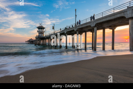 Huntington Beach Pier Foto Stock