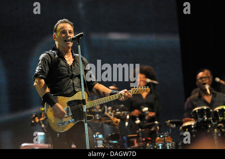 Bruce Springsteen concerto con la band E Street Band, in Capannelle Stadium. Unico concerto a Roma. Luglio 2013 Foto Stock