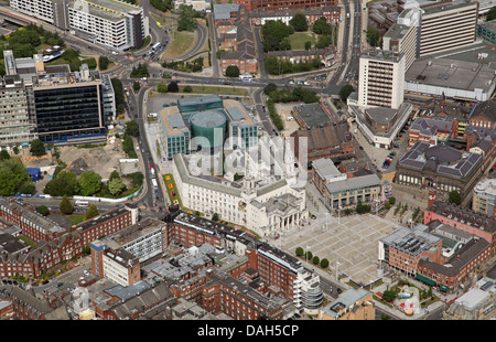 Vista aerea di Leeds quartiere civico nel centro della città Foto Stock