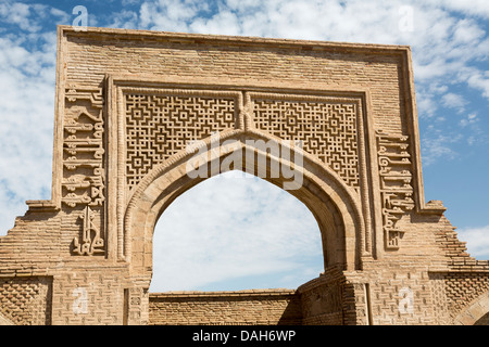 Dettaglio di ingresso, Robat-i caravanserai Sharaf, Khorasan, Iran Foto Stock