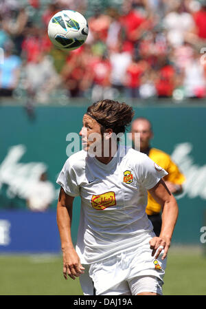 Luglio 14, 2013 - Portland, OR, Stati Uniti d'America - 14 Luglio 2013 - Portland, Oregon, Stati Uniti d'America. #20 Abby Wambach ottiene il primo obiettivo della NWSL match tra la visita del Western New York Flash e il Portland spine a Jeld Wen Stadium, Portland, O Foto Stock