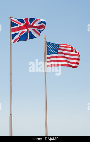 Inglesi e USA bandiere insieme Foto Stock