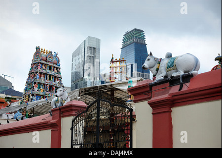 Il Tempio di Sri Mariamman Pagoda Street Chinatown di Singapore Foto Stock