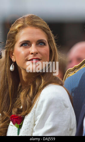 Borgholm, Svezia. 14 Luglio, 2013. Swedish Princess Madeleine durante le celebrazioni del Crown Princess Victoria's 36th Birthday in Borgholm, Svezia, 14 luglio 2013. Foto: Albert Nieboer //dpa/Alamy Live News Foto Stock