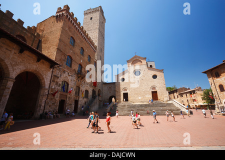 San Gimignano, Piazza Duomo, Italia Foto Stock