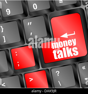 Concetto di commercializzazione: la tastiera del computer con word Money talks Foto Stock