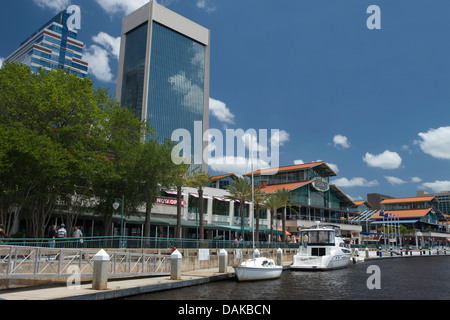 JACKSONVILLE LANDING BANCA DEL NORD WATERFRONT SAINT JOHNS RIVER Jacksonville in Florida USA Foto Stock