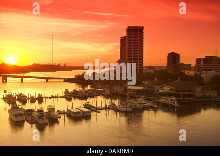MARINA SOUTH BANK WATERFRONT SAINT JOHNS RIVER Jacksonville in Florida USA Foto Stock