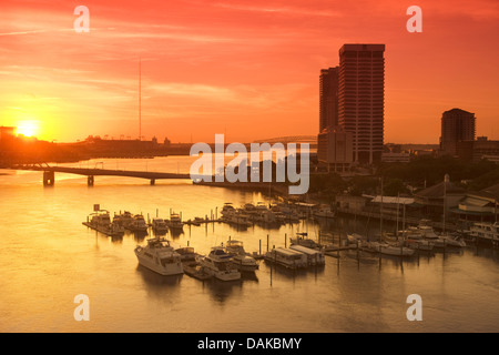 MARINA SOUTH BANK WATERFRONT SAINT JOHNS RIVER Jacksonville in Florida USA Foto Stock