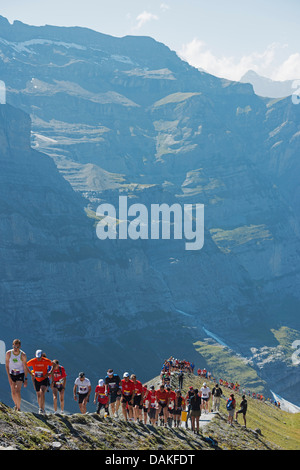 Europa, alpi svizzere, Svizzera Oberland Bernese, Unesco Jungfrau marathon Foto Stock