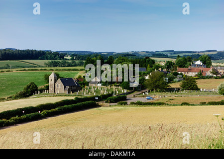 Branxton, Northumberland, il villaggio presso il sito di campo Flodden, 1513 grande battaglia tra scozzese e in inglese Foto Stock