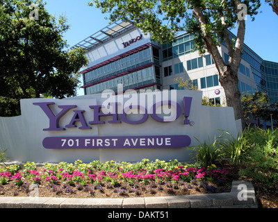 Yahoo sede centrale a Sunnyvale, California a 701 First Avenue Foto Stock