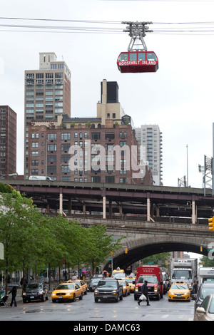 La funivia di Roosevelt Island in NYC, Manhattan Foto Stock