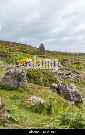 Badbea, un villaggio abbandonato da le cime della scogliera sulla costa est di Caithness in Scozia Foto Stock