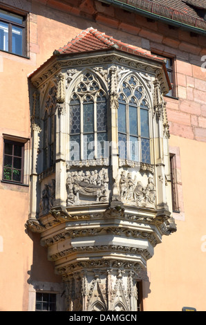 Questa bella Chörlein o piccolo abside presso la canonica della chiesa di S. Sebaldo, Norimberga, fu costruita prima del 1361. Foto Stock