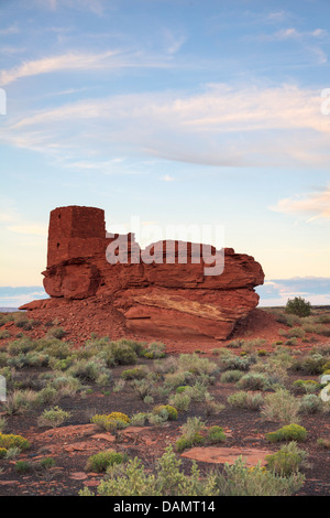 Stati Uniti d'America, Arizona Flagstaff, Wupatki National Monument, rovine preistoriche di Wukoki Pueblo abitazioni Foto Stock
