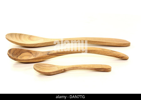 Varie cucchiaio di cottura costituito da legno Foto Stock