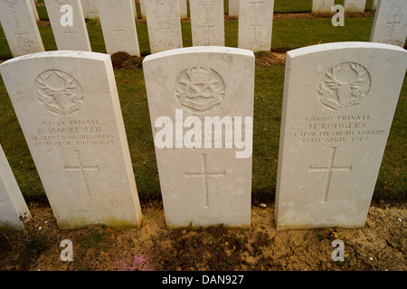 British War Graves al Point du Jour vicino al villaggio di Athies-les-Arras. Foto Stock