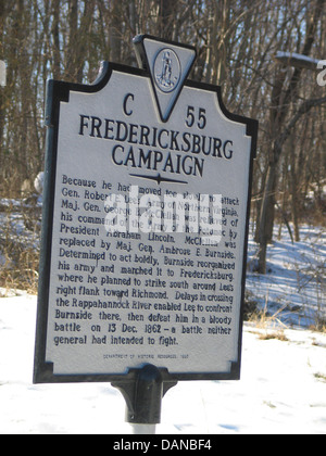 FREDERICKSBURG campagna perché aveva mosso troppo lentamente per attaccare gen. Robert E. Lee esercito della Virginia del Nord, il Mag. Gen. Geo Foto Stock