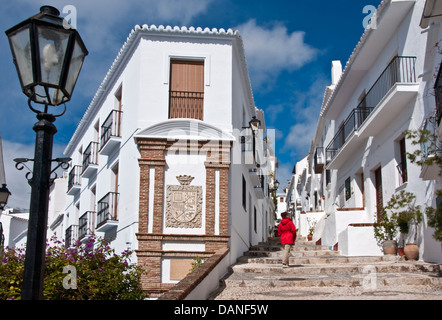 Frigiliana, bianco andaluso villaggio sulla Costa del Sol, Spagna. Foto Stock