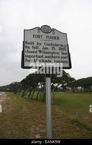 FORT FISHER costruito dalla Confederazione. La sua caduta, Gennaio 15, 1865, chiuso Wilmington, ultimo importante porta meridionale per il blocco in esecuzione. Divisione di archivi e storia, 1992 Foto Stock