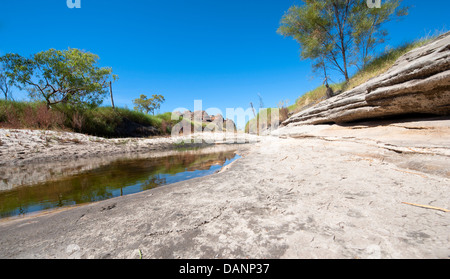 Escursioni a piedi dal parcheggio Piccaninny alla Cattedrale Gorge, passando le cupole di arenaria di Purmululu (Bungle-Bungles), Kimberley Foto Stock