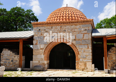 Cortile interno di Ilyas Bey moschea (XV secolo) a Mileto, costa Egea, Turchia Foto Stock