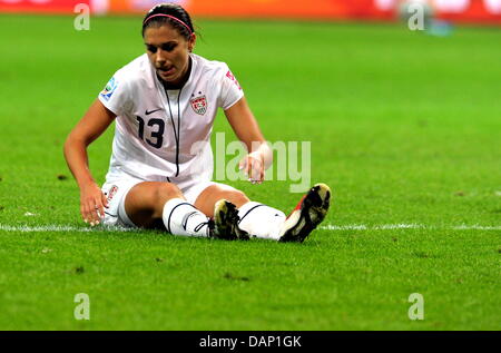 Stati Uniti d'America Alex Morgan durante il FIFA Coppa del Mondo Donne finale di partita di calcio tra il Giappone e gli Stati Uniti d'America in occasione del FIFA World Cup stadium in Frankfurt am Main, Germania il 17 luglio 2011. Foto: Federico Gambarini dpa/i Foto Stock