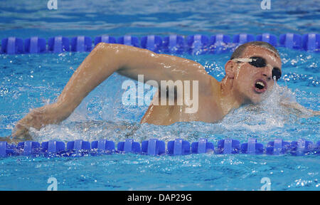 Nuotatore Paolo Biedermann di Germania partecipa a una sessione di formazione durante il 2011 Campionati del Mondo di nuoto FINA a Shanghai in Cina, il 21 luglio 2011. Foto: Annibale dpa +++(c) dpa - Bildfunk+++ Foto Stock