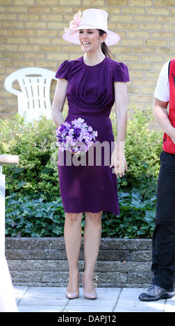 Danish Crown Princess Maria visite casa di forzatura Kappelborg a Skagen, Danimarca, 22 agosto 2011, durante il tour estivo del Danish royals. Foto: Patrick Katwijk Foto Stock