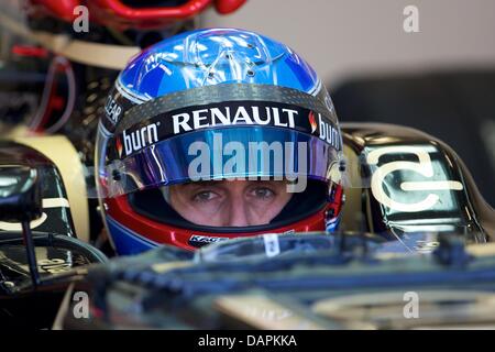 Silverstone, UK. 17 Luglio, 2013. Lotus F1 Team driver Nicolas Prost durante il periodo della Formula Uno i giovani piloti di test a Silverstone. Credito: Azione Sport Plus/Alamy Live News Foto Stock