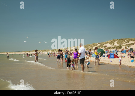 Camber Sands Beach, East Sussex, Inghilterra, UK, Regno Unito, GB Gran Bretagna Foto Stock