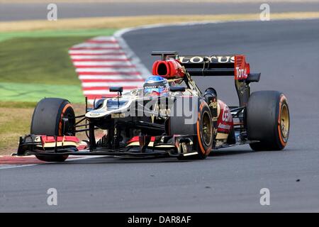 Silverstone, UK. 17 Luglio, 2013. Lotus F1 Team Lotus Renault E21 pilotata da Nicolas Prost durante il periodo della Formula Uno i giovani piloti di test a Silverstone. Credito: Azione Sport Plus/Alamy Live News Foto Stock