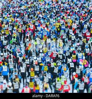 Vasaloppet (Vasa gara), un annuale a lunga distanza cross-country ski race Sälen,,, DALARNA Svezia Foto Stock