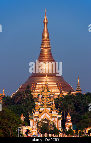 Shwedagon pagoda in Yangon. Foto Stock