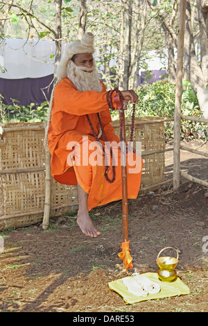 Un uomo santo dell'Induismo, Yogi, India Foto Stock